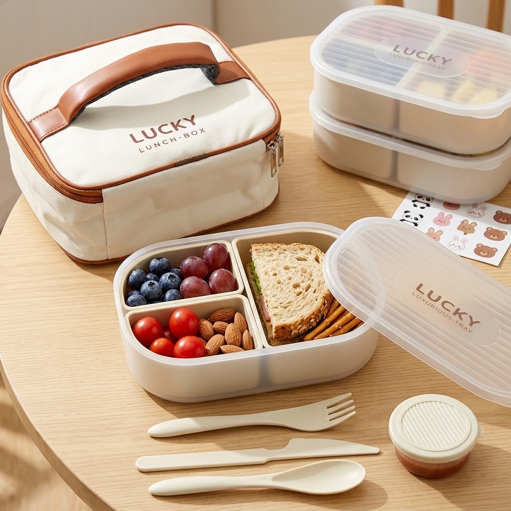 Bento Box Two Tier - Boîte à lunch portable en plastique