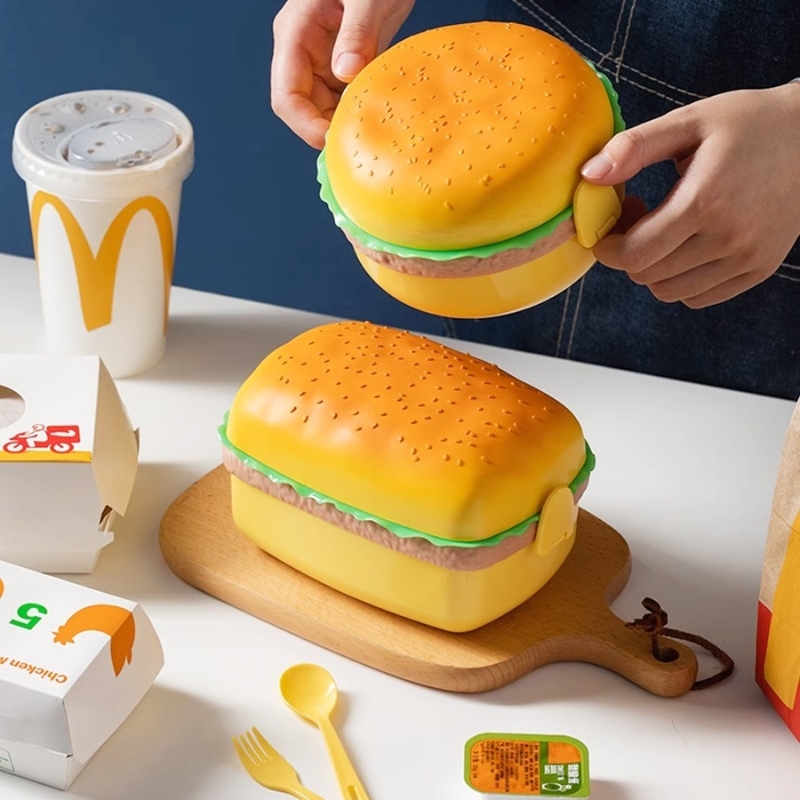 Bento Box Two Tier - Boîte à déjeuner à Hamburger à