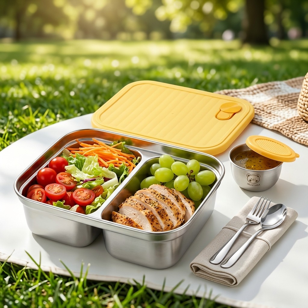 Bento Box Two Tier - Boîte à lunch portable en acier