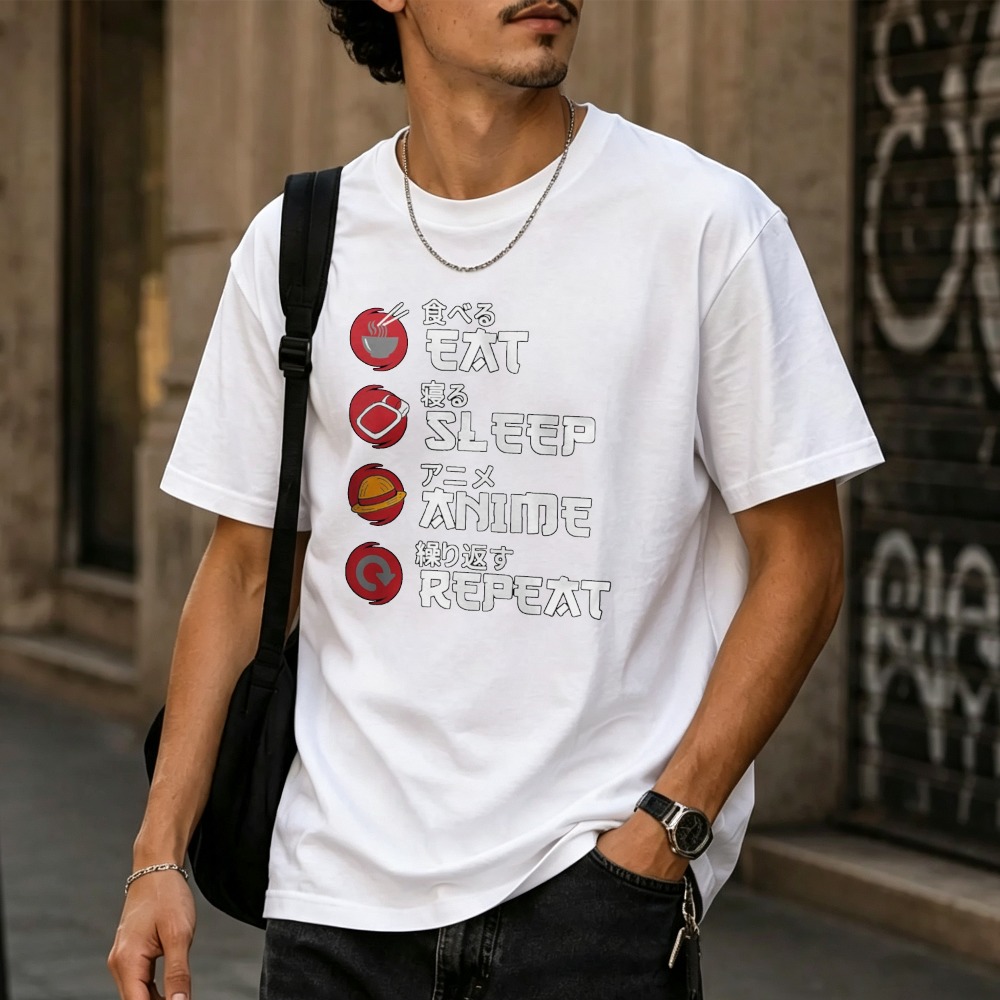 T-shirt en coton pour hommes a - Japanese Eating Lifestyle avis et prix
