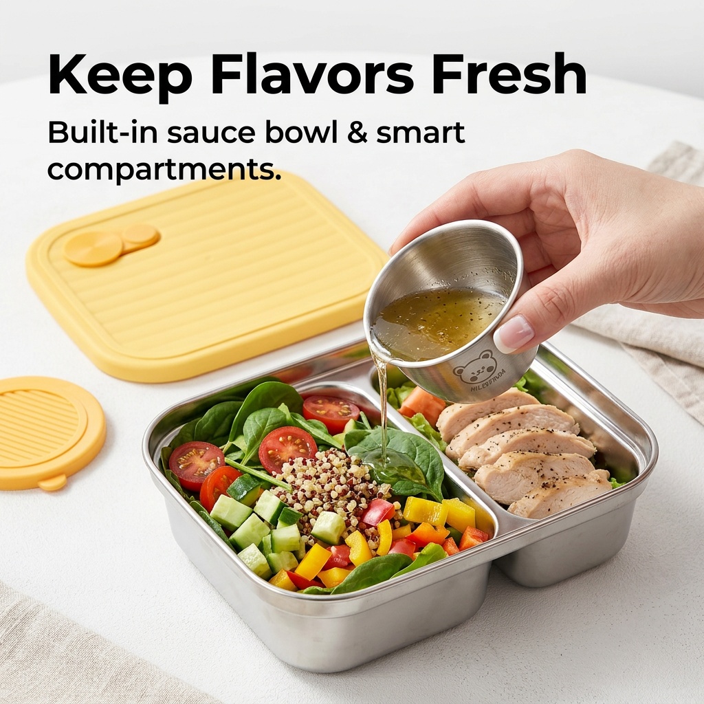 Boîte à lunch portable en acie - Bento Box Two Tier avis et prix